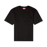 Zwarte T-shirts en Polos Diesel , Black , Heren