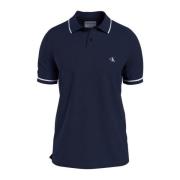 Polo met korte mouwen in blauw Calvin Klein , Blue , Heren