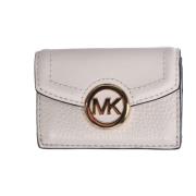 Leren Drievoudige Portemonnee met Kaartsleuven Michael Kors , White , ...