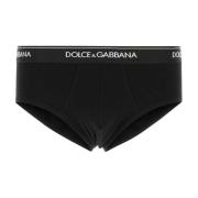 Zwart stretch katoenen slip set Dolce & Gabbana , Black , Heren