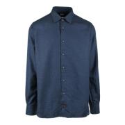 Katoen Kasjmier Shirt Càrrel , Blue , Heren