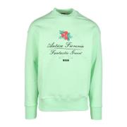 Katoenen Sweatshirt Msgm , Green , Heren