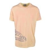 Katoenen T-shirt Diesel , Pink , Heren