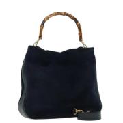 Pre-owned Leather handbags Gucci Vintage , Blue , Dames