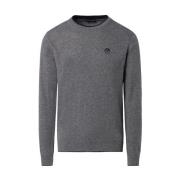 Grijze Crewneck Sweater met Contrast Trim North Sails , Gray , Heren