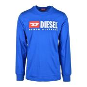 Katoenen T-shirt Diesel , Blue , Heren