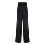 Zwarte Wijde Pijp Hoge Taille Jeans Isabel Marant , Black , Dames