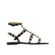 Flat Sandals Valentino Garavani , Black , Dames