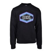 Katoenmix Sweatshirt Diesel , Black , Heren