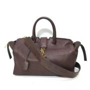 Pre-owned Leather handbags Yves Saint Laurent Vintage , Brown , Dames