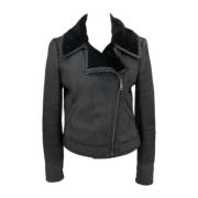 Pre-owned Leather outerwear Prada Vintage , Black , Dames