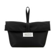 Zwarte Leren Papieren Tas Pouch Maison Margiela , Black , Dames