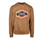 Katoenmix Sweatshirt Diesel , Brown , Heren