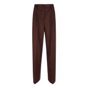 Hoge taille broek met ritssluiting Forte Forte , Brown , Dames