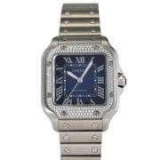 Pre-owned Glass watches Cartier Vintage , Blue , Heren