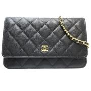 Pre-owned Leather chanel-bags Chanel Vintage , Black , Dames