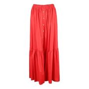 Katoenen Stijlvolle Rok Aniye By , Red , Dames