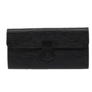 Pre-owned Leather clutches Louis Vuitton Vintage , Black , Dames