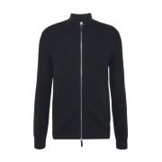 Blauwe Zip Cardigan met hoge hals Emporio Armani , Blue , Heren