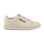 Leren Sneakers met Rubberen Zool Diesel , White , Heren