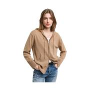 Wollen hoodie met rits Gant , Brown , Dames