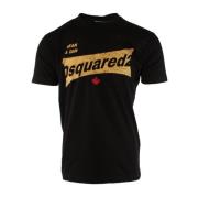 Cool Fit Zwart Katoen T-shirt Dsquared2 , Black , Heren