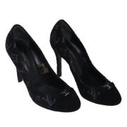 Pre-owned Canvas heels Louis Vuitton Vintage , Black , Dames