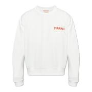 Sweatshirt met logo Marni , White , Heren