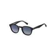 Zwarte Frame Blauwe Lenzen Zonnebril Tommy Hilfiger , Black , Unisex