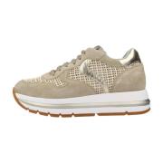 Stijlvolle Mesh Sneakers voor Vrouwen Voile Blanche , Beige , Dames