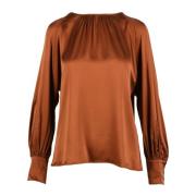 Zijde Blend Blouse Max Mara Studio , Orange , Dames