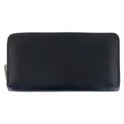 Pre-owned Leather wallets Louis Vuitton Vintage , Black , Dames