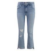 Versleten Insider Crop Skinny Jeans Mother , Blue , Dames