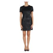 Jurk van stretchstof met imitatieleer details Guess , Black , Dames