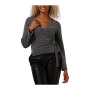 Grijze V-Strikvest voor Stijlvol Comfort Envii , Gray , Dames