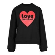 Katoenen Gebreide Trui Love Moschino , Black , Dames