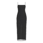 Polka Dot Paillet Midi Jurk Rotate Birger Christensen , Black , Dames