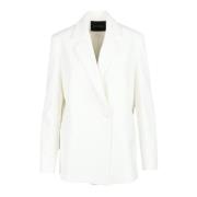 Stijlvolle Jas in Polyester Elastaan Mix Actualee , White , Dames