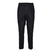 Katoen Elastaan Broek Dondup , Black , Heren