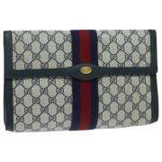 Pre-owned Leather clutches Gucci Vintage , Blue , Dames