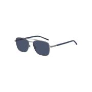 Matte Ruthenium Blauwe Zonnebril Hugo Boss , Gray , Unisex