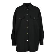 Elegante Shirt met Stretchstof Pinko , Black , Dames