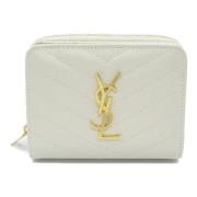 Pre-owned Leather wallets Yves Saint Laurent Vintage , White , Dames