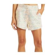 Paillet shorts juweel knoop Alma EN Pena , Beige , Dames