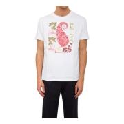 Witte Roma T-shirt Etro , White , Heren