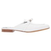 Pre-owned Leather mules Hermès Vintage , White , Dames