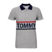 Korte mouwen Polos in Grey Heather Tommy Jeans , Gray , Heren