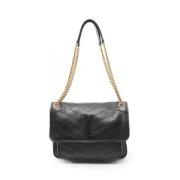 Pre-owned Leather shoulder-bags Saint Laurent Vintage , Black , Dames