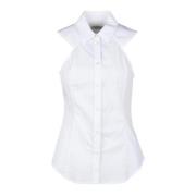 Katoen Elastaan Shirt Dondup , White , Dames