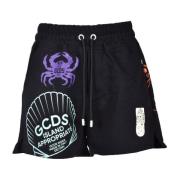 Katoenen Bermuda Shorts Gcds , Black , Heren